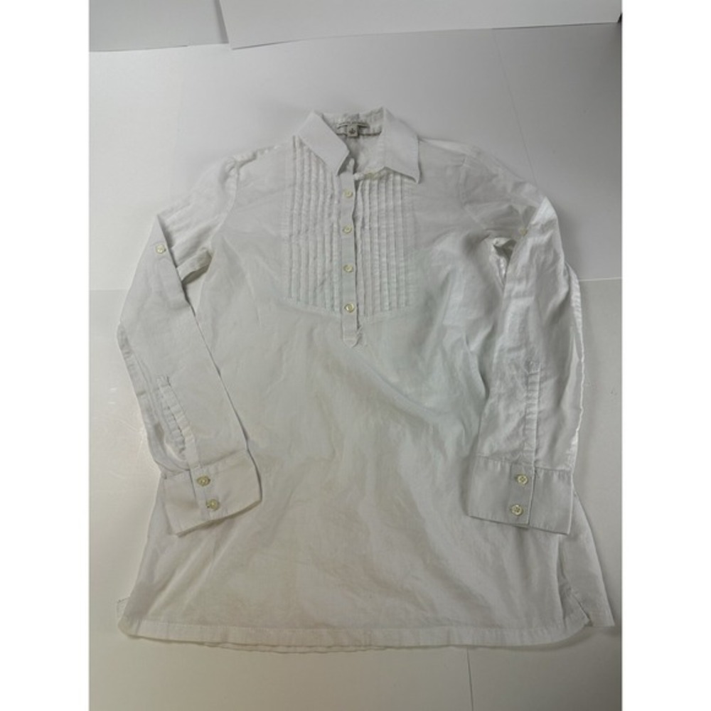 Banana Republic‎ Top Long sleeved tunic white Button Down Sz Small